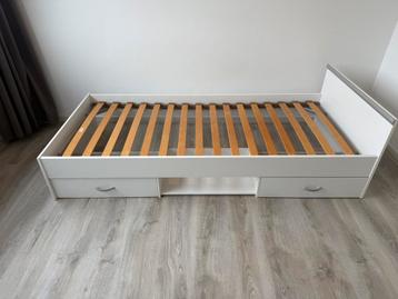 1 persoonsbed 90x200 wit hout