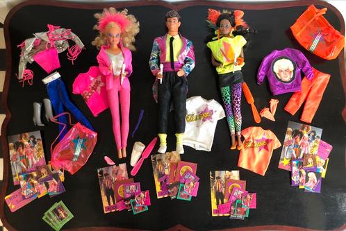 Barbie and the Rockers Barbie en de Rockstars 1986 grote set, Verzamelen, Poppen, Gebruikt, Fashion Doll, Ophalen of Verzenden