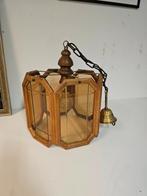 Mooie vintage houten hanglamp voor €65,-, Minder dan 50 cm, Gebruikt, Ophalen