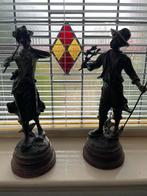 19e Eeuws Bronzen Beelden - Man & Vrouw, Antiek en Kunst, Ophalen