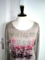 NIEUW __ bruine MALVIN top met print mt. 40, Kleding | Dames, Maat 38/40 (M), Bruin, Nieuw, Lange mouw