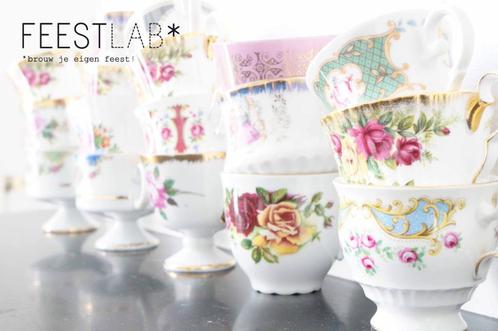 Vintage brocante servies huren bruiloft of babyshower!, Huis en Inrichting, Keuken | Servies, Gebruikt, Overige stijlen, Ophalen