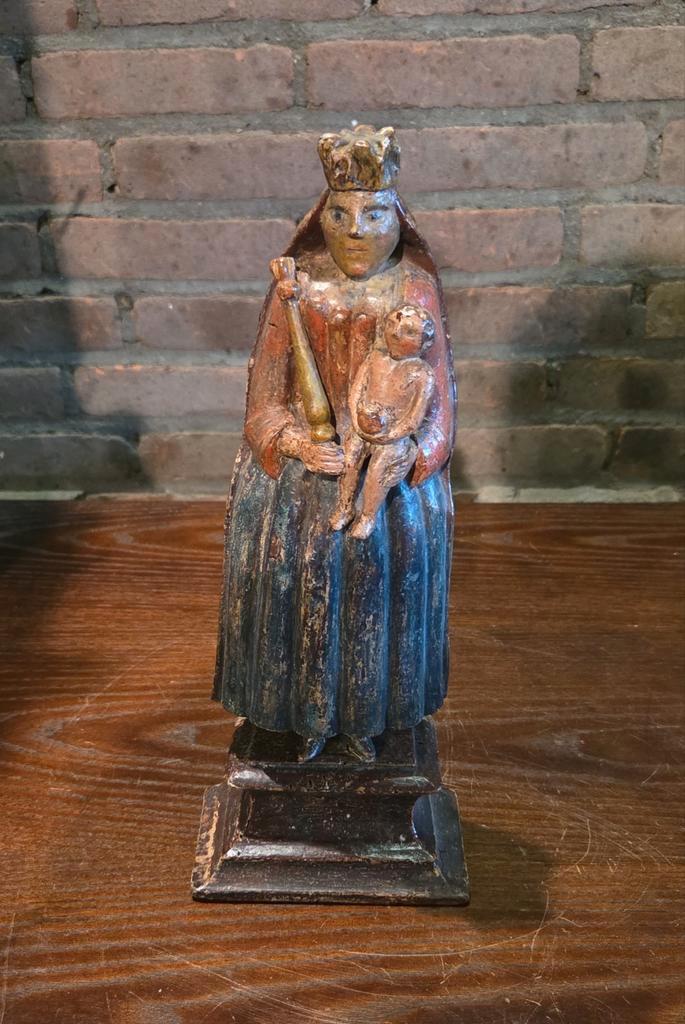 Maagd Maria met kindje Jezus 18e eeuw beeld hout, Antiek en Kunst, Antiek | Religie, Ophalen of Verzenden