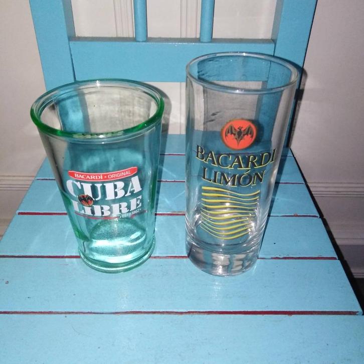 Bacardi original cuba libre glas en Bacardi limon glas, Verzamelen, Glas en Borrelglaasjes, Gebruikt, Overige typen, Ophalen