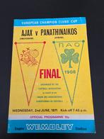 Programma boekjes Ajax-Panathinaikos Finale EC1 1971, Verzenden, Zo goed als nieuw, Ajax, Boek of Tijdschrift