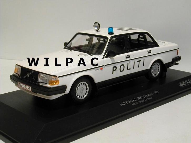 Volvo 240 GL 244 1:18. / Deense. Politie. Minichamps., Hobby en Vrije tijd, Modelauto's | 1:18, Nieuw, Auto, MiniChamps, Ophalen of Verzenden