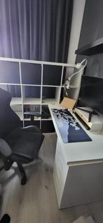 Ikea bureaublad, Kallax kast met inzetten en Alex ladeblok, Huis en Inrichting, Ophalen, Gebruikt, Bureau