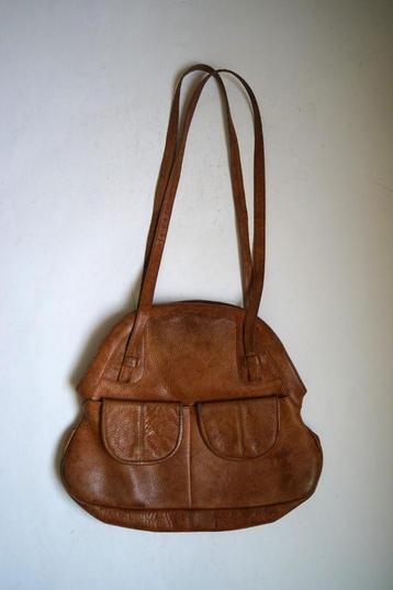 vintage tas bijzonder model soepel naturel leer schoudertas beschikbaar voor biedingen
