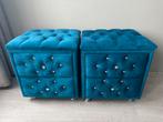 Velvet Nachtkastjes Blauw (Set van 2), Ophalen, Gebruikt, 45 tot 65 cm, 55 tot 70 cm