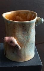 keramieken vaasje met een prachtige glazuur en vogeltjes, Ophalen of Verzenden