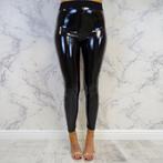 Zwarte glimmende legging wetlook leren lak broek dames sexy, Maat 38/40 (M), Verzenden, Zwart, Nieuw