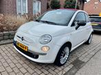 Fiat 500C 1.2 Lounge 75.000 km airco volledig onderh hist., 4 cilinders, Cabriolet, Leder en Stof, Wit