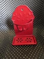 Oude rood emaille wand zeep bak met spons houder, Verzenden