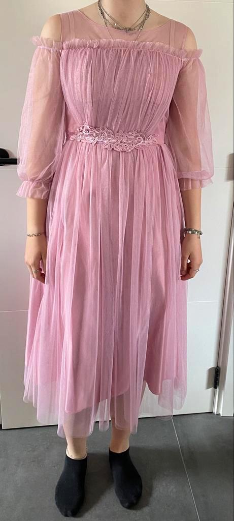 Gala jurk z.g.a.n., Kleding | Dames, Gelegenheidskleding, Zo goed als nieuw, Galajurk, Maat 38/40 (M), Roze, Ophalen of Verzenden