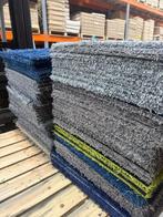 LAATSTE 35m2 mix van goedkope hoogpolige tapijttegels OP=OP, Huis en Inrichting, Stoffering | Vloerbedekking, Grijs, Nieuw, Ophalen of Verzenden