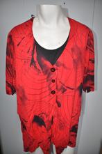 KG84 Chalou Shirt Zwart Rood maat 44, Kleding | Dames, Ophalen of Verzenden, Zo goed als nieuw, Rood, Shirt of Top