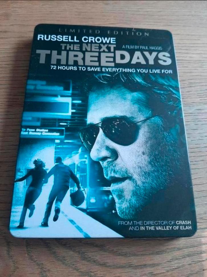 The Next Three Days Steelbook dvd. Russel Crowe, Cd's en Dvd's, Dvd's | Thrillers en Misdaad, Zo goed als nieuw, Actiethriller