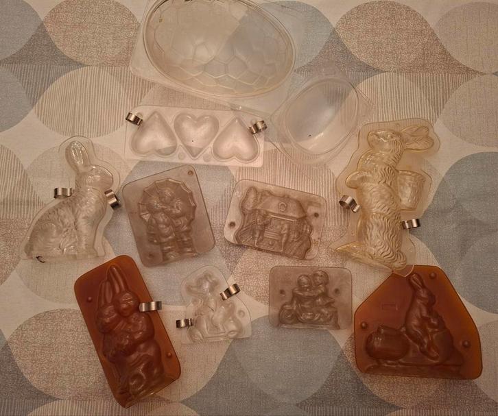 Chocoladevorm 8 holfiguren en div. andere chocolademal, Antiek en Kunst, Antiek | Keukenbenodigdheden, Ophalen of Verzenden
