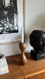 Vintage Deense houten kandelaar, Ophalen of Verzenden, Hout, Minder dan 25 cm