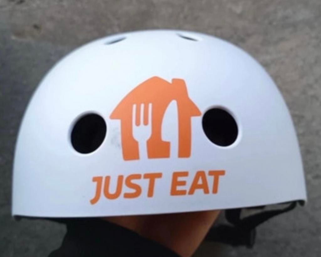 Just Eat fietshelm, Ophalen of Verzenden, Zo goed als nieuw, Overige maten