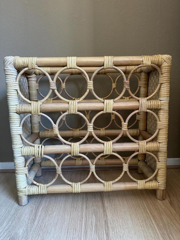Rotan Wijnrek, Huis en Inrichting, Woonaccessoires | Wijnrekken, Gebruikt, Minder dan 50 cm, Overige materialen, 5 tot 15 flessen