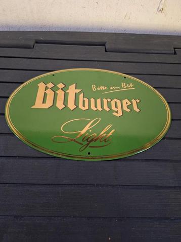 Bitburger Light Emaille Reclamebord bitte ein bit  beschikbaar voor biedingen