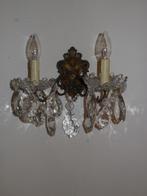 Set oude franse wandlampen met grote kristallen pegels en fa, Antiek en Kunst, Antiek | Lampen, Ophalen of Verzenden