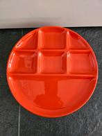 4x vintage fondue bord oranje 25 cm, Huis en Inrichting, Keuken | Tupperware, Ophalen of Verzenden, Zo goed als nieuw, Oranje