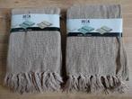 Nieuw 2 linnen jute look kleden. 130 x 160 cm, Huis en Inrichting, Woonaccessoires | Plaids en Woondekens, Ophalen of Verzenden