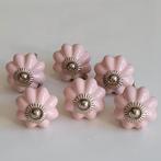 Kastdeurknoppen 6x roze porselein meubelknoppen, Ophalen of Verzenden, Nieuw