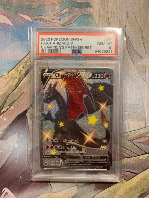 Charizard V, Pokemon: Champions path. PSA10, Hobby en Vrije tijd, Verzamelkaartspellen | Overige, Nieuw, Losse kaart, Foil, Ophalen of Verzenden