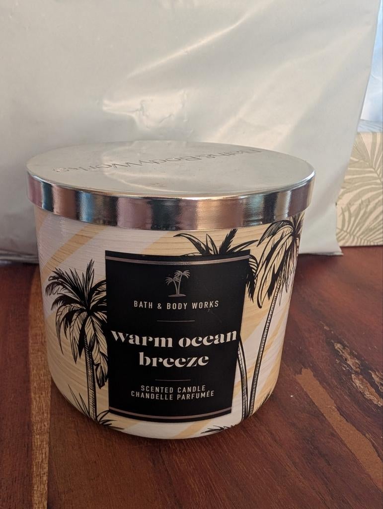 Bath and Body Works kaars wat ocean breeze, Overige materialen, Nieuw, Ophalen of Verzenden, Kaars