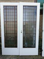 Drie sets dubbele deuren glas in koper 209hx 152/161,5/157br