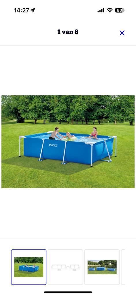 Intex zwembad met veel accessoires, Tuin en Terras, Zwembaden, Zo goed als nieuw, Minder dan 80 cm, 200 tot 400 cm, Rechthoekig