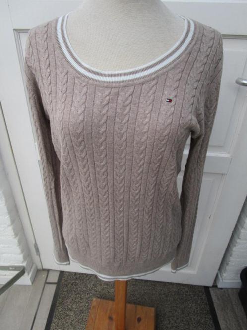 Tommy Hilfiger  kabeltruitje maat M, Kleding | Dames, Truien en Vesten, Zo goed als nieuw, Maat 38/40 (M), Bruin, Ophalen