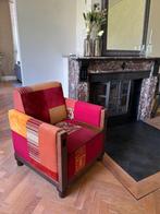 Jantine Ranzijn Art Deco Fauteuil Rooker 03 Patchwork, Huis en Inrichting, Fauteuils, Ophalen, Hout, 75 tot 100 cm, Zo goed als nieuw
