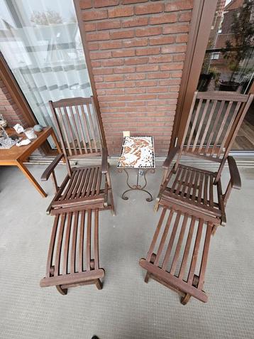 Houten Deckchairs - Goede Staat beschikbaar voor biedingen