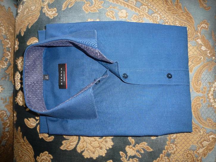 Blouse Eterna – 40, Kleding | Heren, Overhemden, Zo goed als nieuw, Halswijdte 39/40 (M), Blauw, Ophalen of Verzenden