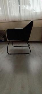 6 leren stoelen zwart, Huis en Inrichting, Stoelen, Ophalen, Gebruikt, Zwart, Metaal