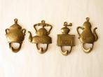 4 Messing Keukenhaken – Vintage Haakjes (Antiek, 19de eeuw), Ophalen of Verzenden