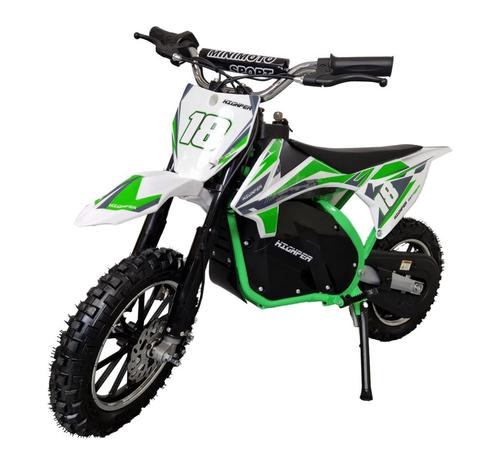 ELEKTRISCHE KINDER CROSSMOTOR 36 VOLT 500 WATT GROEN, Kinderen en Baby's, Speelgoed | Buiten | Accuvoertuigen, Nieuw, Ophalen