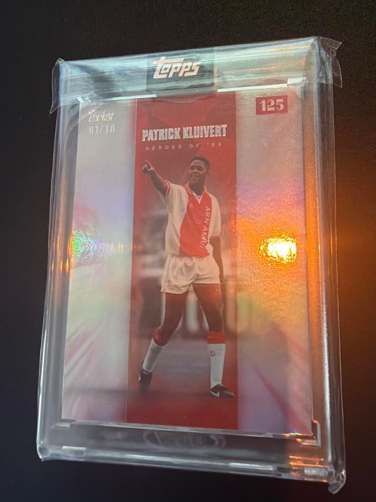 Zeldzame Patrick Kluivert Topps Kaart 1/10!, Ophalen of Verzenden, Zo goed als nieuw, Ajax, Spelerskaart
