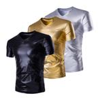 Heren shirt leer look / sexy leren wetlook mannen glimmend, Nieuw, Kleding, Verzenden