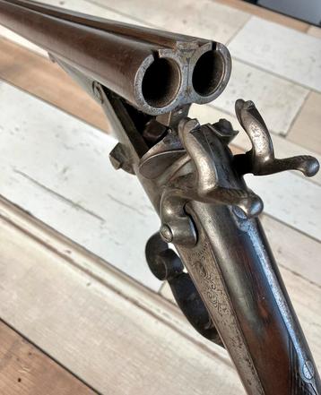 Antiek penvuur dubbelloops jachtgeweer - ca 1860 beschikbaar voor biedingen