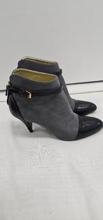 grijs zwart leer enkellaars van Stella Mccartney maat 37, Verzenden, Overige kleuren, Lage of Enkellaarzen
