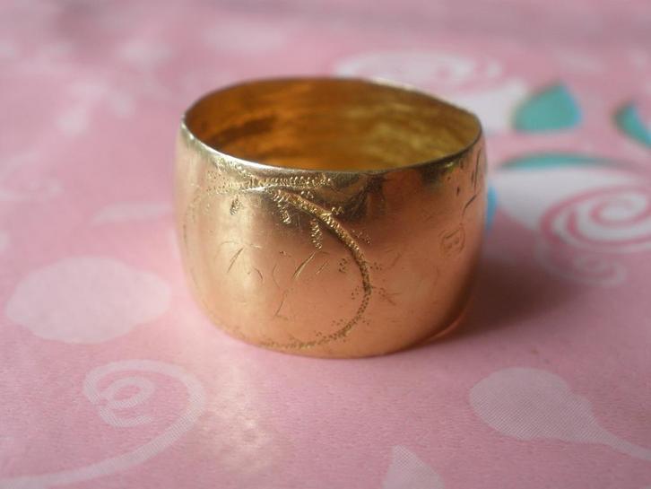 18 karaat gouden Zeeuwse Dopring of Tonring 1842, Sieraden, Tassen en Uiterlijk, Antieke sieraden, Goud, Ophalen of Verzenden