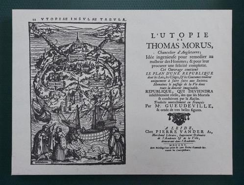 Wanddecoratie Utopia van Thomas More op linnen, Huis en Inrichting, Woonaccessoires | Wanddecoraties, Zo goed als nieuw, Ophalen of Verzenden