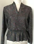 Vintage Zwarte Lurex Blouse, Ophalen of Verzenden, Zo goed als nieuw, Maat 36 (S), Zwart