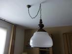 hanglamp  melkglas en hout, 50 tot 75 cm, Klassiek, Ophalen of Verzenden, Zo goed als nieuw