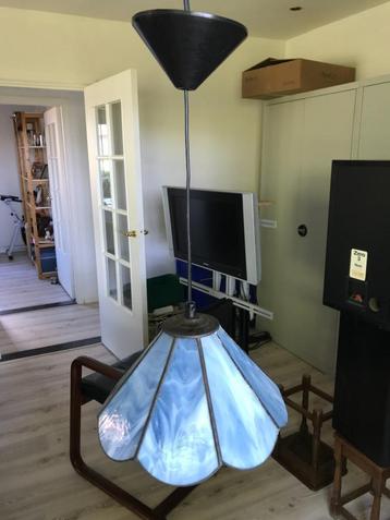 Hanglamp glas in lood blauw 24 cm beschikbaar voor biedingen